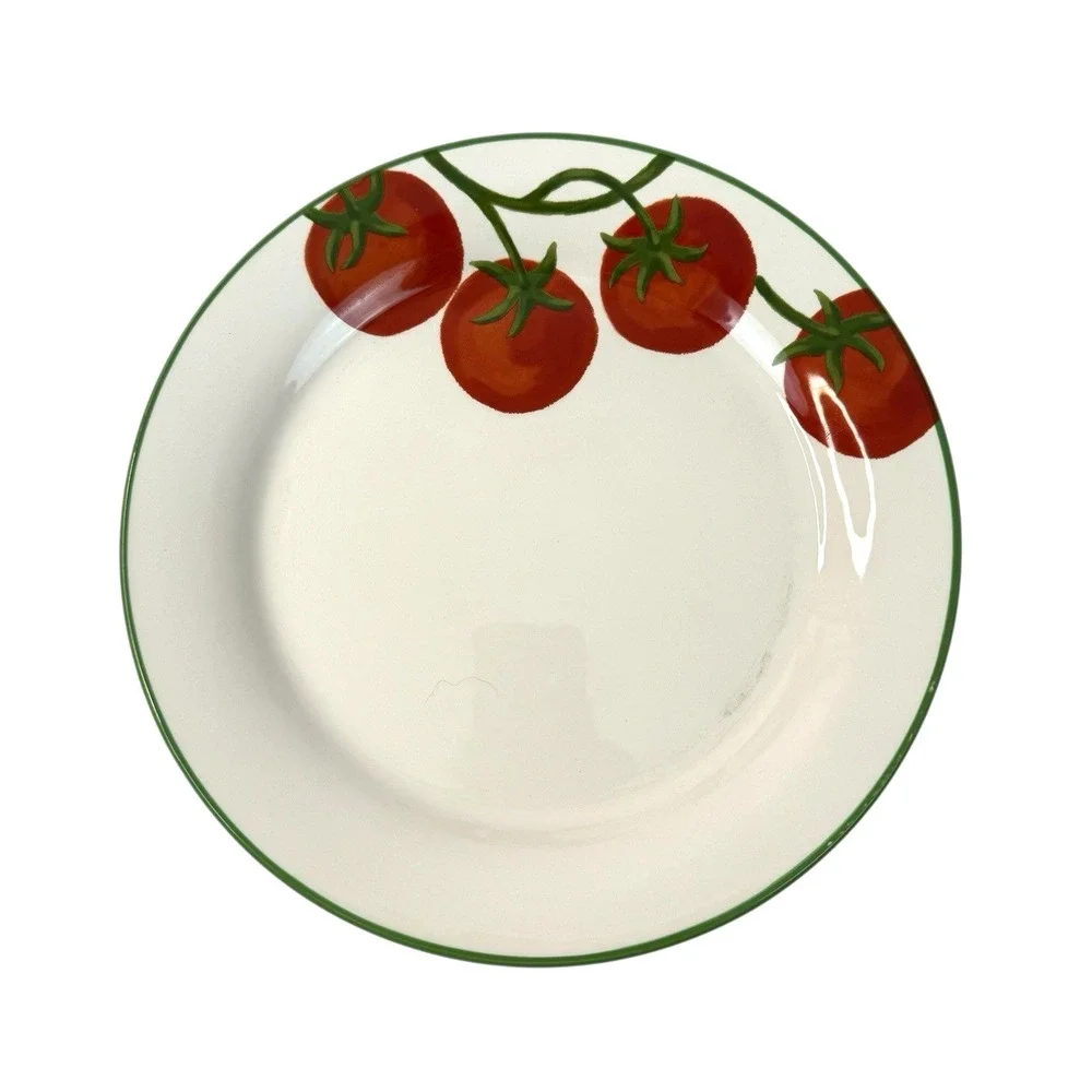 Sur La Table Tomato Vine Salad Luncheon Ceramic Plates 8 3/4